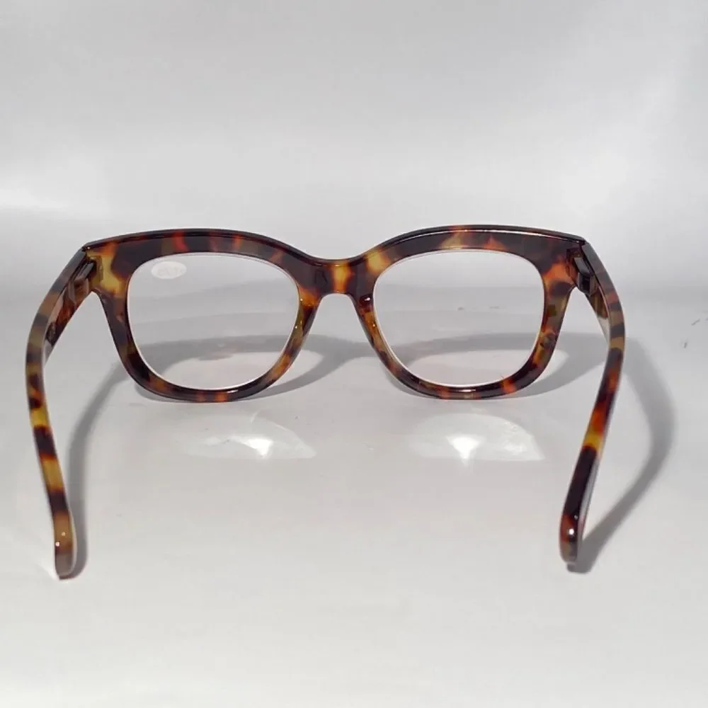 1138 Mona Reading Glasses 1.75 Sq Eyeglasses Tortoise Frames Readers NWT